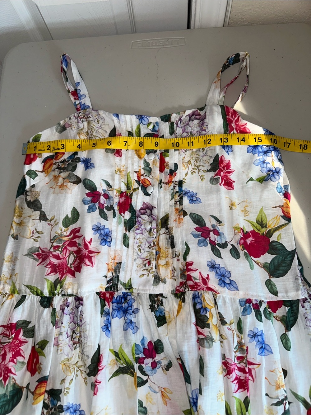 New Taylor White Floral Mini Dress with Multicolor Blooms Size 8 - Picture 5 of 12